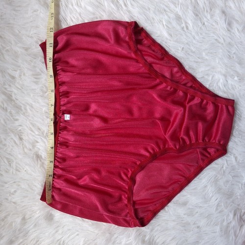 6 Red Pantie Underwear Women Light Nylon Silky Soft Smooth Briefs Waist30-36" L - Picture 10 of 10