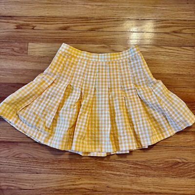 NWT Urban Outfitters mini skirt, yellow plaid gingham pleated skirt
