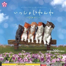 Let's sleep together complete set 5 cat capsule toy Gacha Free Shipping NEW