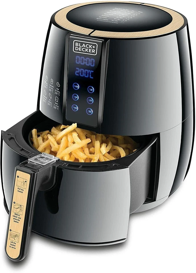 Black+Decker AF400 Digital Aerofry Air Fryer 220 Volt 220v European Plug Cord - Image 2 of 4