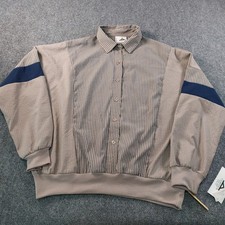 NWT Vintage 80s 90s Cortiva Travelwear Shirt Large USA Made Striped Ultralite