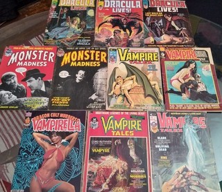 MARVEL MONSTER HORROR (10) MAGAZINE LOT 70s Vampirella Dracula Stan Lee