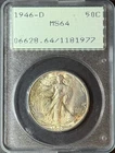 1946-D Walking Liberty Half Dollar 50C ~ PCGS MS64