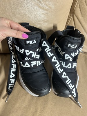 Fila Nebula Puffy halbhohe Winterstiefel schwarz-weiß Junior UK-Größe 2,5