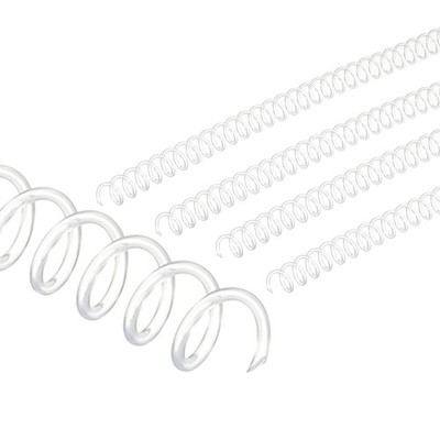 10mm(3/8'') Spiral Binding Coils, 50 Pcs Spirals 75 Sheet Capacity, Transparent