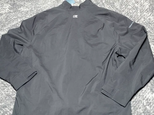 Cutter & Buck Breaker Half Zip Pullover Popover Jacket Golf Black Weathertec XXL image 12
