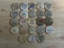 Wooden Nickel Junk Drawer Vintage Lot 23 Advertising Indian Buffalo Lady Liberty