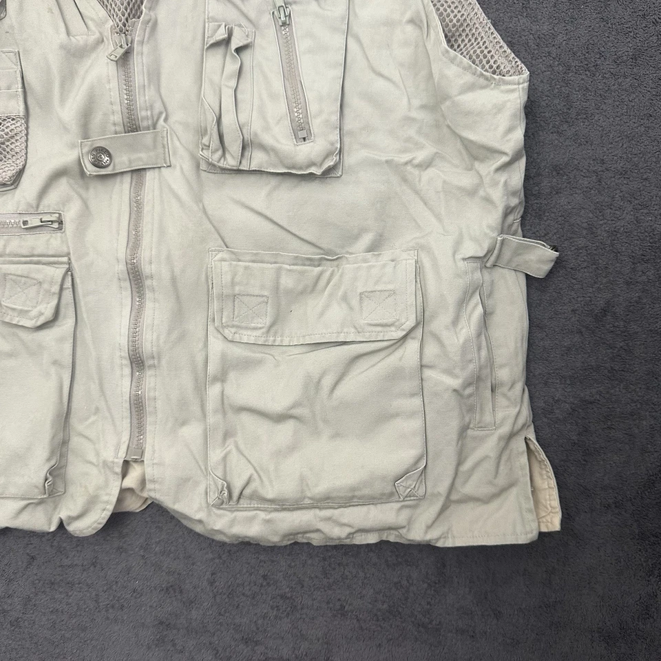 Vintage Field & Stream Fishing Vest Men XL Multi Pocket Outdoor Utility Beige - Image 2 of 4