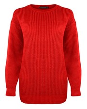 Ladies Women Knitted Sweater Top Long Sleeve Over sized Chunky Knit Baggy Jumper