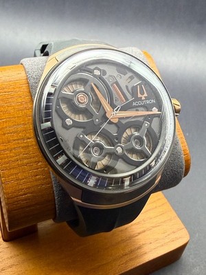 Accutron DNA 2ES8A002 Electrostatic Skeleton Dial Rubber Strap Watch 2025