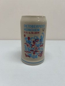 2019 Grenzhausen 1 Liter Oktoberfest München Stein tan, blue, red 21.9-6.10.2019