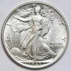 1943 50c Walking Liberty Silver Half Dollar Uncirculated - RAW - Great Luster