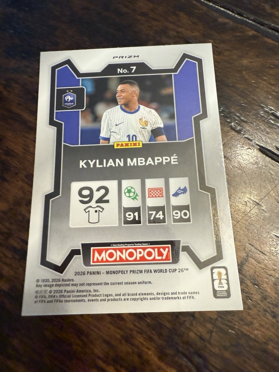 2026 Panini FIFA Monopoly Prizm World Cup Kylian Mbappe #7 Green