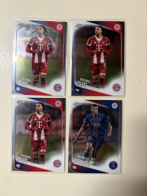 2025-26 Topps Chrome UEFA Kylian Mbappe, Dembele, Olise Base Lot Of 8 (Buyback)