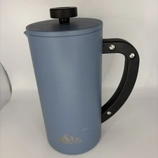 Hydrapeak Slate Blue Insulated French Press 34 oz Coffee Maker Stainless Steel