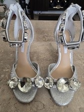 Gianni Bini Oaklynn Rhinestone Jeweled Ankle Cuff Dress Sandals. Size 6
