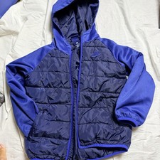 Nike Sportswear Synthetic-Fill Puffer Jacket Size 7 Years Blue/White Hooded