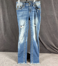 Miss Me Jeans Size 26 Mid Rise Skinny Western 5 Pocket Denim Blue Medium Wash