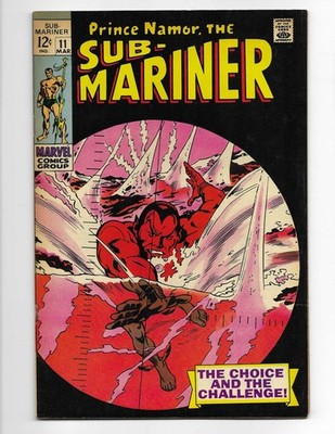 Sub-Mariner 11 1969 Marvel Comics F 6.0 Lady Dorma Captain Barracuda