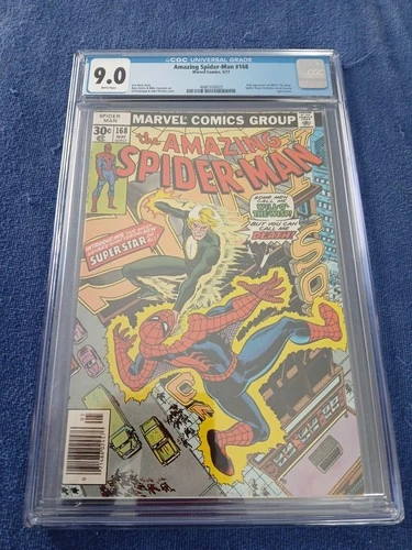 The Amazing Spider-Man #168 Marvel Comics CGC 9.0- White Pages-Will 'O' the Wisp