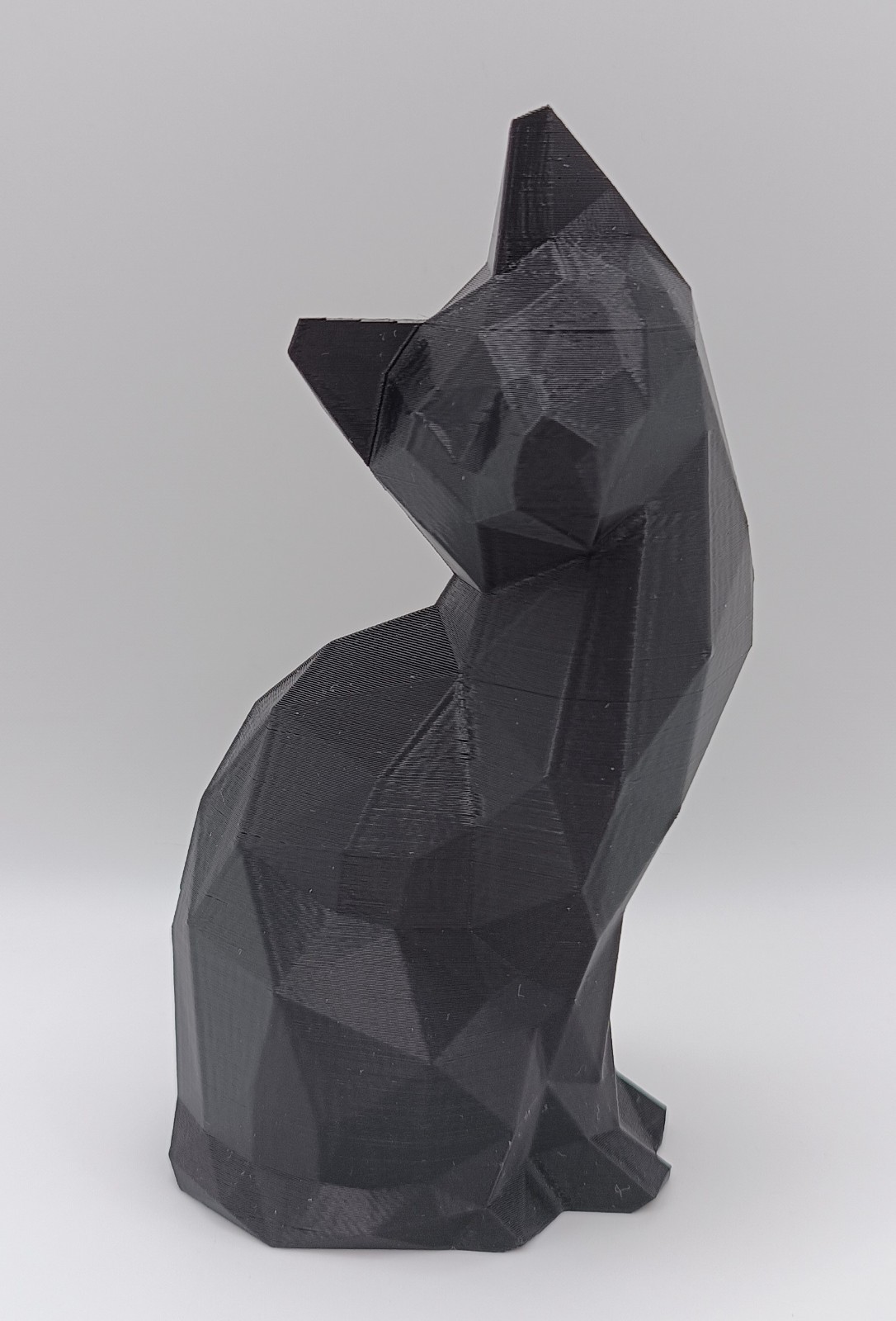 Statua Gatto Nero Statua Scultura Figure Low Poly Deco Regalo 3D Print-Made