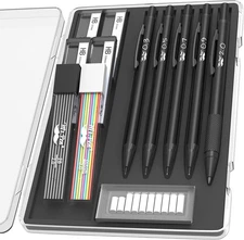 Mr. Pen- Metal Mechanical Pencil Set with Lead and 5 Count (Pack of 1), Black 