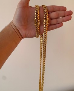 Authentic Miami Premium Water Resistant Cuban Link Gold Plated Chain 5x Plated 18k & 14k