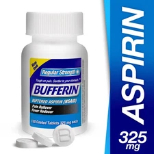 Bufferin Aspirin 325 mg Pain Reliever & Fever Reducer, Coated Tablets, 130 Count