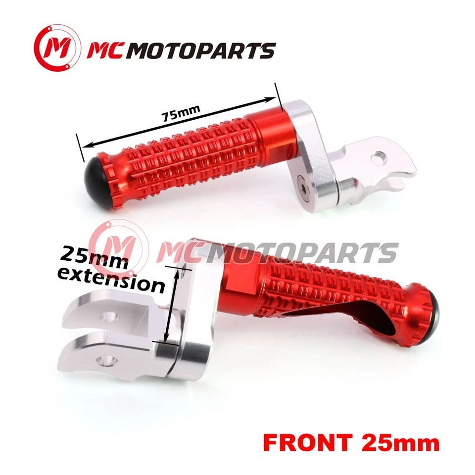 For Kawasaki Z1000 SX NINJA 1000 SX 14-17 MPRO 25mm Extended RED Front Foot Pegs Foto 3 de 4
