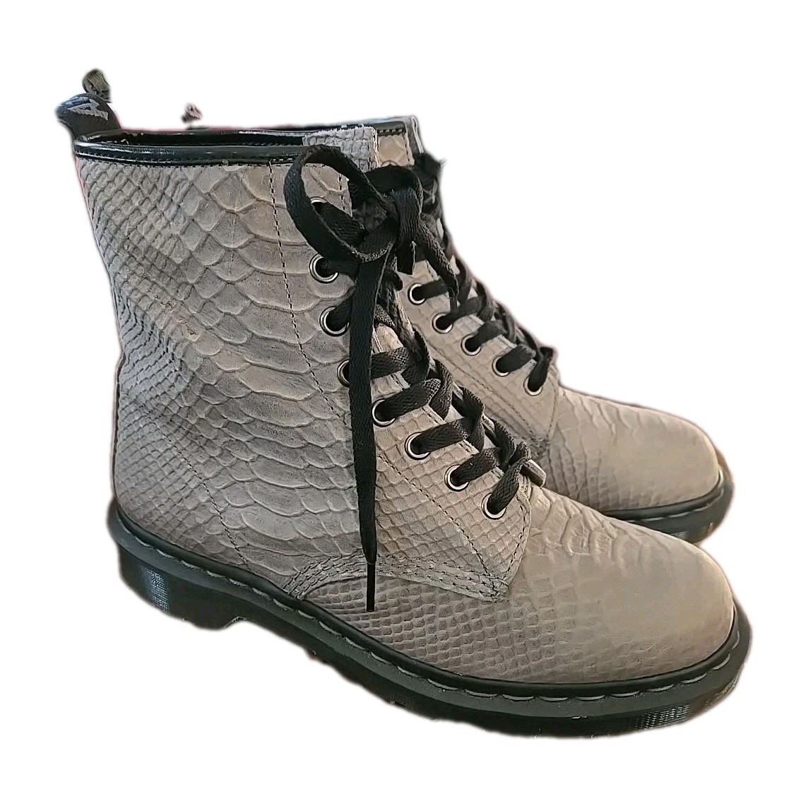 Dr. Martens 1460 Python Emboss Leather Combat Boo… - image 1