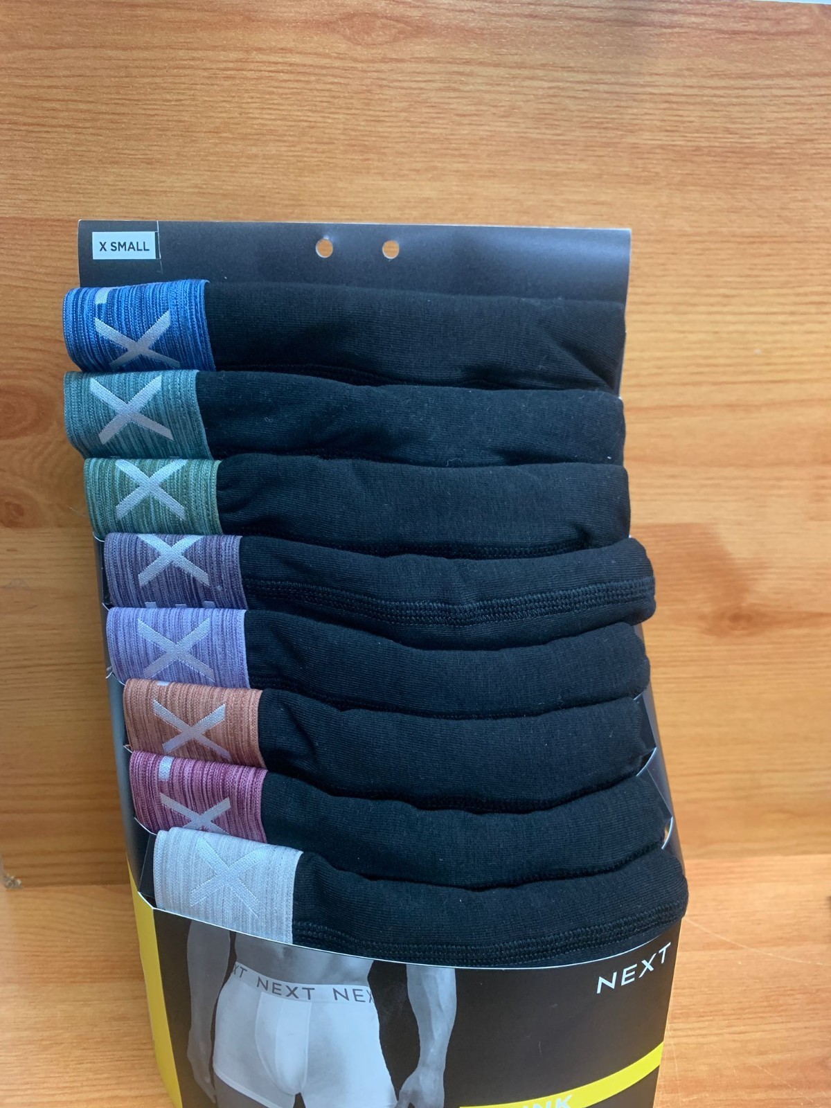 Next A-Front Cotton Stretch 8 Pack of men's boxer briefs Extra Small image 2
