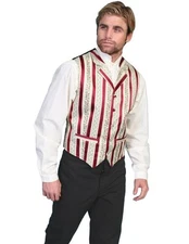 Scully Western Vest Mens Formal Stripe Button Rangewear F0_RW168