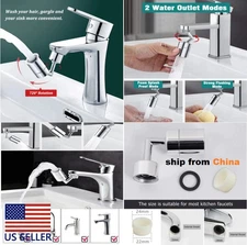 2pcs Universal Faucet ADAPTER 720° Rotatable Splash Filter Sprayer Head Nozzle