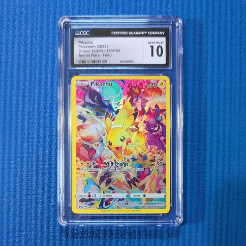 2023 Pokemon Crown Zenith Secret Rare #160/159 Pikachu Holo CGC 10 GEM MINT