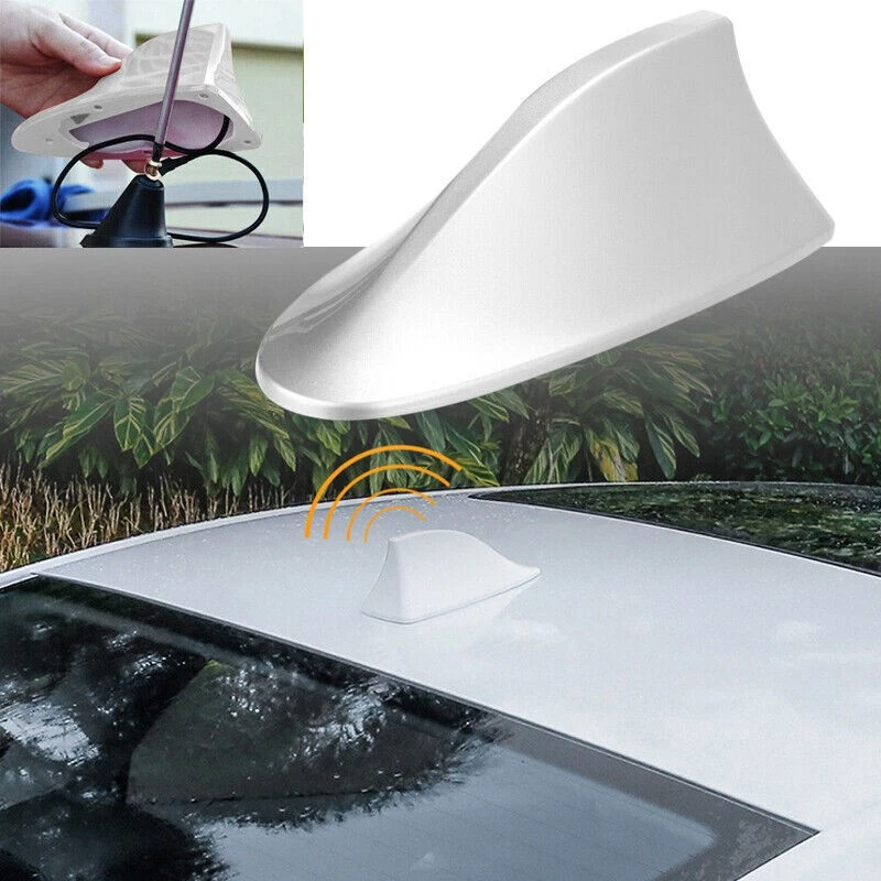 1* Antena de teto prata barbatana de tubarão carro AUTO antena sinal de rádio FM/AM universal - Imagem 2 de 4