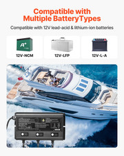 Marine Battery Charger, 3-Bank, 5A 12V Onboard Boat Charger, Trailer