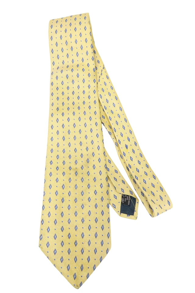 Austin Reed Corbata Hombre Talla Única Amarillo Estampado Pura Seda Puntiagudo - Imagen 4 de 4