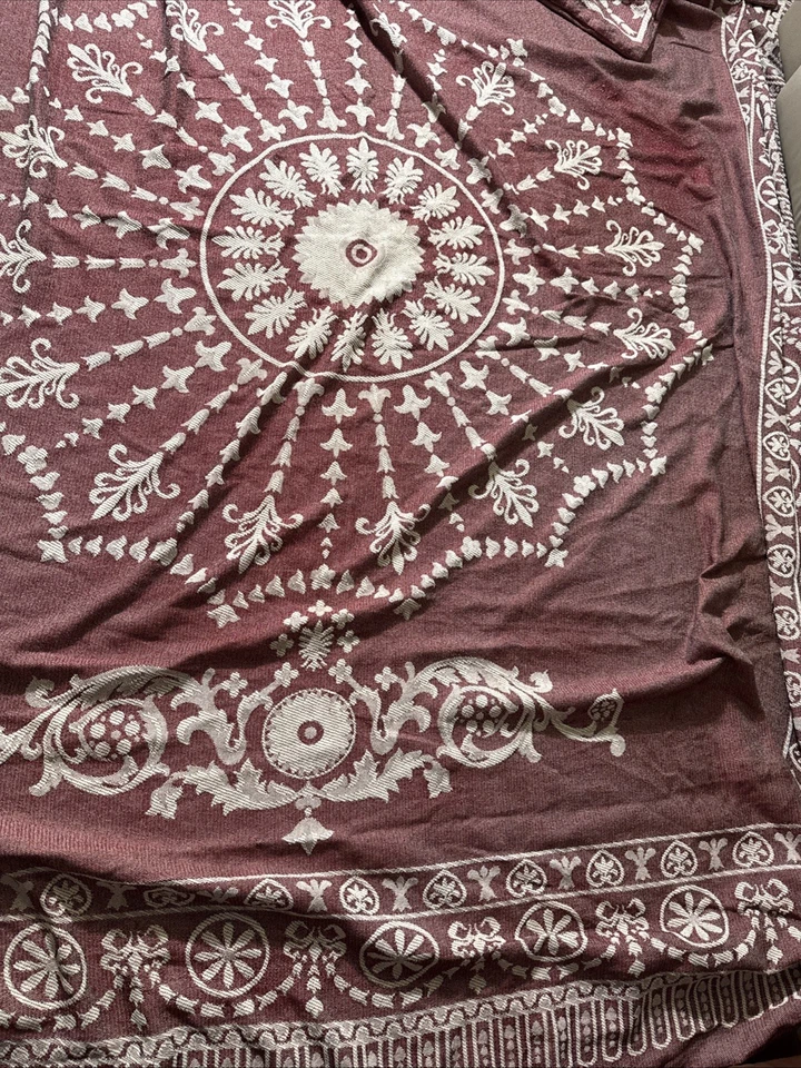 Colcha de colección 3 piezas superior tejida jacquard medallón rojo KING y 2 horas Fundas Foto 2 de 4