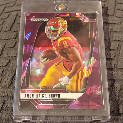 Panini 2020 Prizm Draft Picks Amon-Ra St. Brown USC #199 Purple Prizm /199