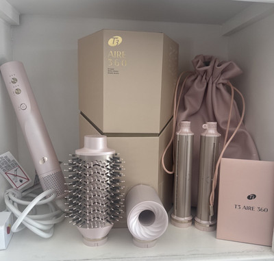 T3 Aire 360 Multi Styler Blowouts System Curl Rapid Drying Hair Satin Blush/Gold
