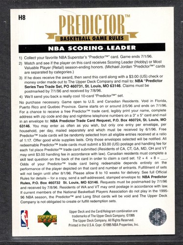 1995-96 Upper Deck - Predictor Scoring #H8 Jerry Stackhouse - Imagen 2 de 2