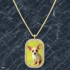 Stunning Cute Dog Puppy Pendant Necklace Image Design Charming Gold Tone Rare
