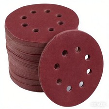120 PCS 5 Inch 8 Hole Red Round Sandpaper, 60 80 100 120 150 180 220 240 320 400 0.17 per gallon