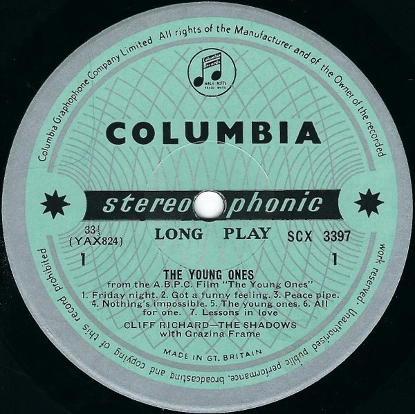 CLIFF RICHARD AND THE SHADOWS The Young Ones Vinyl Record Album LP Columbia 1962 - Image 2 of 4