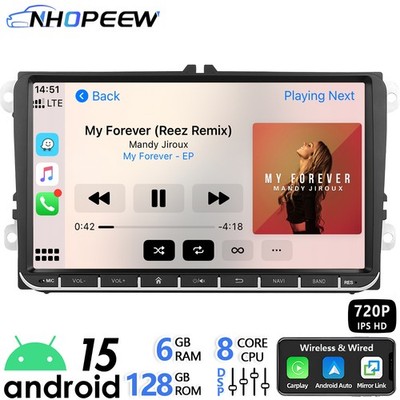 Carplay 6+128G Android Auto GPS Navi WiFi FM Für VW T6 Transporter Multivan