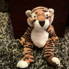 Vintage Russ Berrie Tiger Plush Stuffed Animal "Tickles" Weighted W Pellets 16"