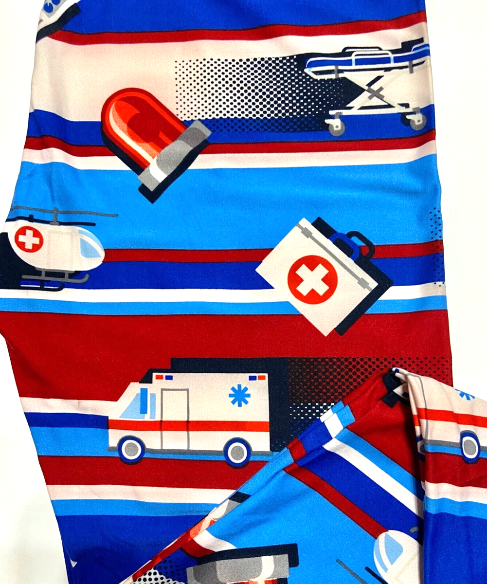 New LuLaRoe Tall&Curvy Leggings (12-18) Ambulance EMT Fireman