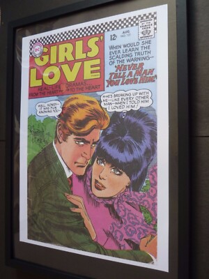 a3 original repro oversized comic book art framed DC girls love 121 real life 