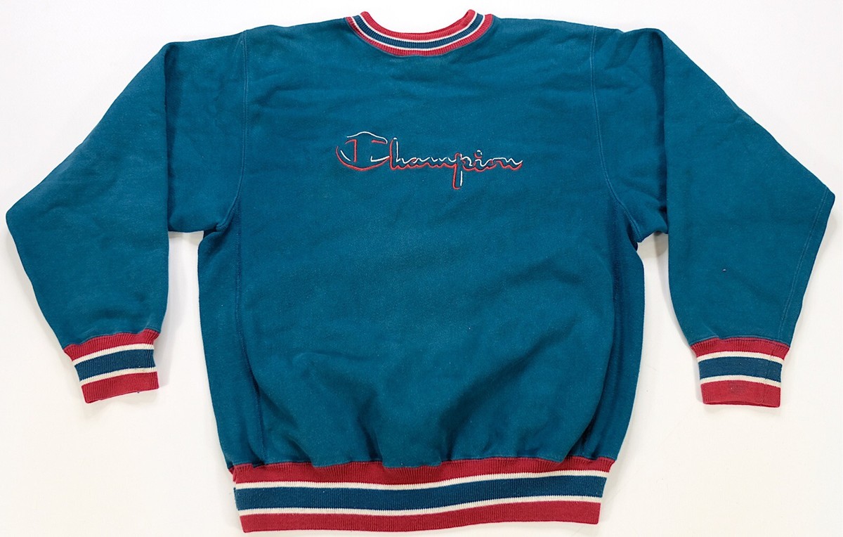 Rare Vintage CHAMPION Reverse Weave Spell Out Striped Rare Vintage CHAMPION Reverse Weave Spell Out Striped