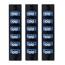 -3pcs LGX Compatible Fiber Patch Panel 6 Singlemode Blue Duplex LC Adapters 1...